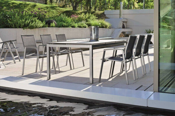 STERN New Top Stapelsessel, Graphit/silbergrau, Aluminium/Textil, 65x57x89 Cm, Pulverbeschichtet, Stapelbar 7 STERN New Top Stapelsessel, Graphit/silbergrau, Aluminium/Textil, 65x57x89 Cm, Pulverbeschichtet, Stapelbar – Bild 7