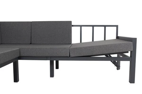 VILLANA Dining-Lounge, Schwarz/grau Meliert, Alu/Polyester, Inkl. Kissen 11 VILLANA Dining-Lounge, Schwarz/grau Meliert, Alu/Polyester, Inkl. Kissen – Bild 11