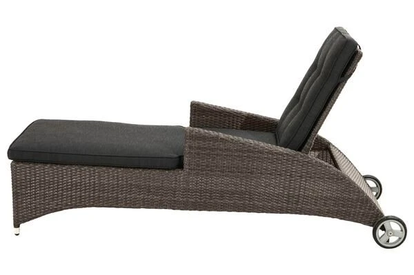 Ploß Rocking Comfort Rollliege, Grau/braun-meliert, Polyrattan, 195x65x42cm, Verstellbar, Hohe Sitzhöhe 8 Ploß Rocking Comfort Rollliege, Grau/braun-meliert, Polyrattan, 195x65x42cm, Verstellbar, Hohe Sitzhöhe – Bild 8