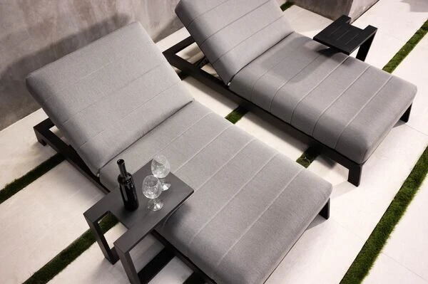 OUTFLEXX Bite Loungeliege, Flanelle, Alu/Sunbrella, 203 X 90 X 38 Cm, 4-fach Verstellbar 8 OUTFLEXX Bite Loungeliege, Flanelle, Alu/Sunbrella, 203 X 90 X 38 Cm, 4-fach Verstellbar – Bild 8