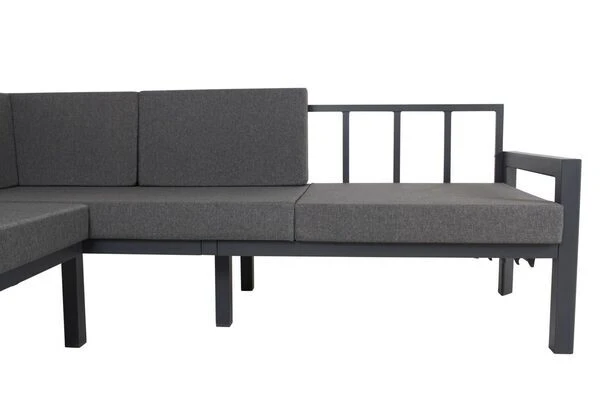 VILLANA Dining-Lounge, Schwarz/grau Meliert, Alu/Polyester, Inkl. Kissen 12 VILLANA Dining-Lounge, Schwarz/grau Meliert, Alu/Polyester, Inkl. Kissen – Bild 12