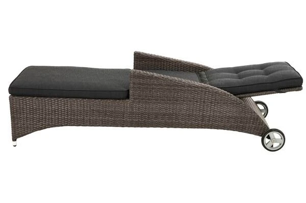 Ploß Rocking Comfort Rollliege, Grau/braun-meliert, Polyrattan, 195x65x42cm, Verstellbar, Hohe Sitzhöhe 9 Ploß Rocking Comfort Rollliege, Grau/braun-meliert, Polyrattan, 195x65x42cm, Verstellbar, Hohe Sitzhöhe – Bild 9